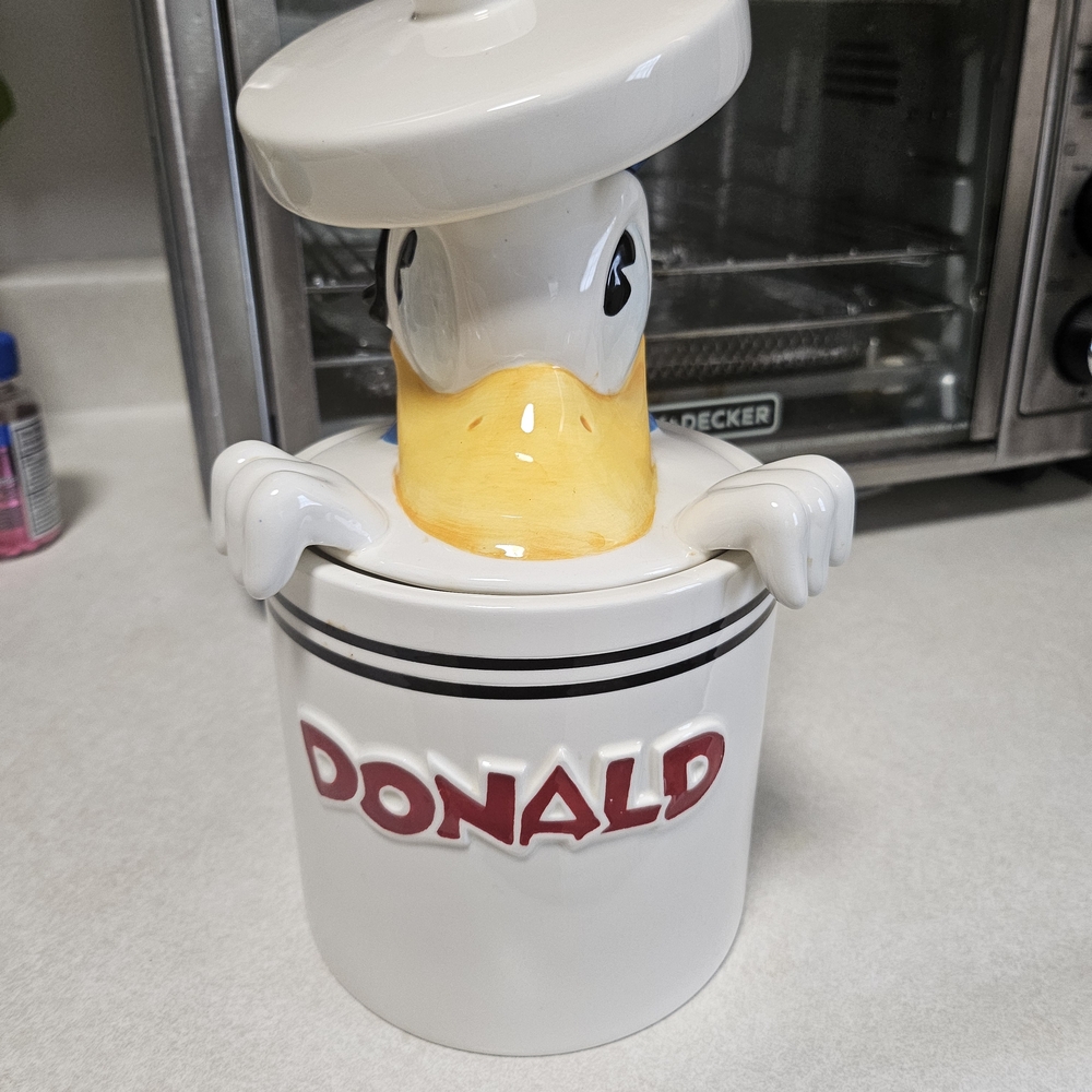 Disney Donald Duck White and Yellow Cookie Jar